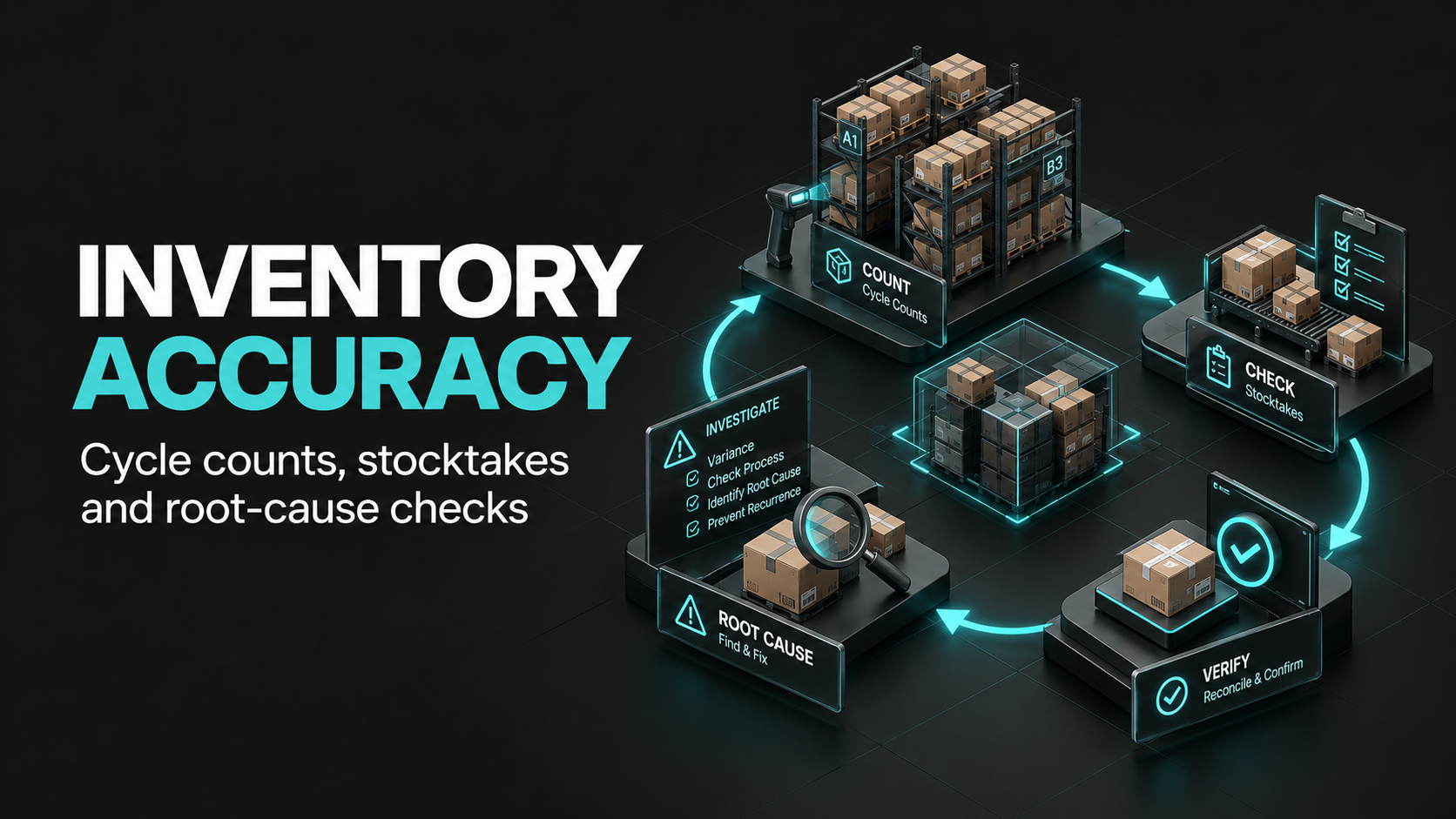 Inventory Accuracy: Cycle Counts, Stocktakes and Root-Cause Checks