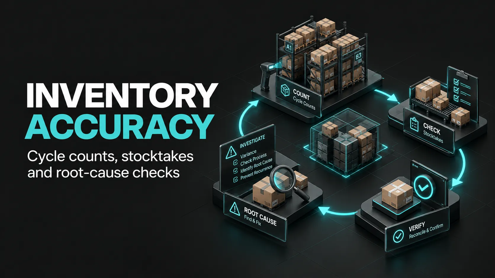 Inventory Accuracy: Cycle Counts, Stocktakes and Root-Cause Checks