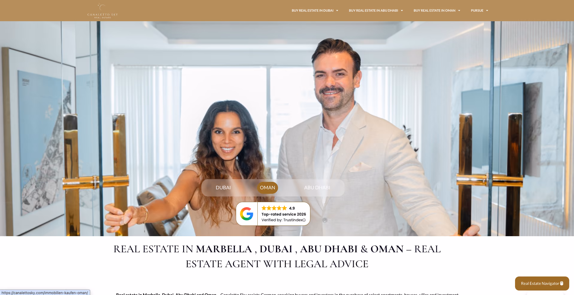 Canaletto Sky real estate website designed by DivMonk