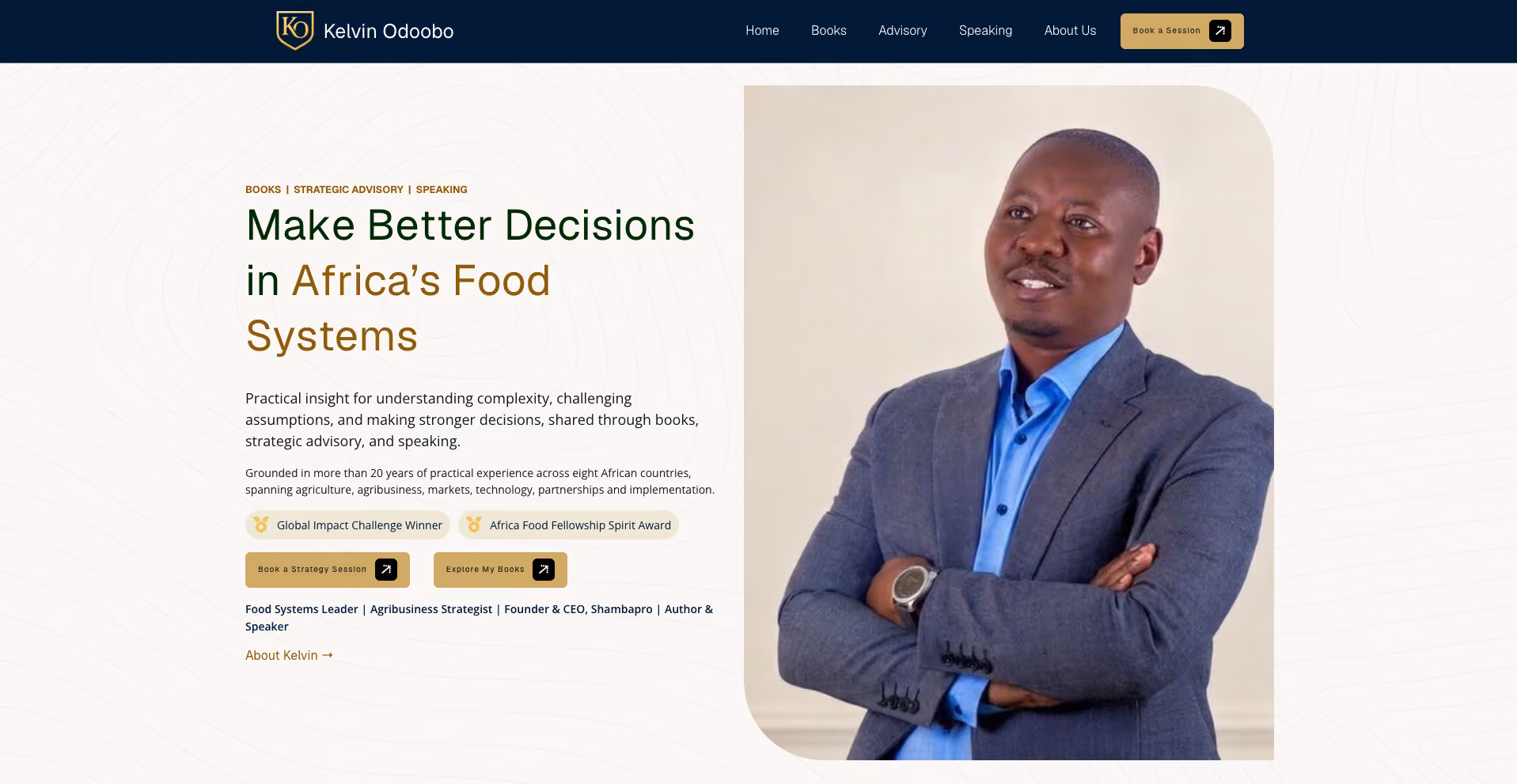 Kelvin Odoobo personal brand website designed by DivMonk