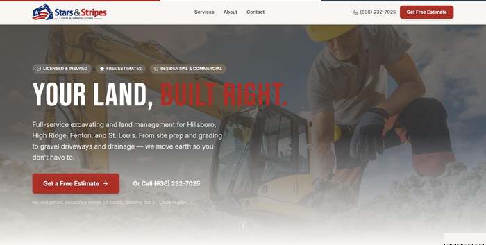 Stars & Stripes Lawn & Landscaping website preview