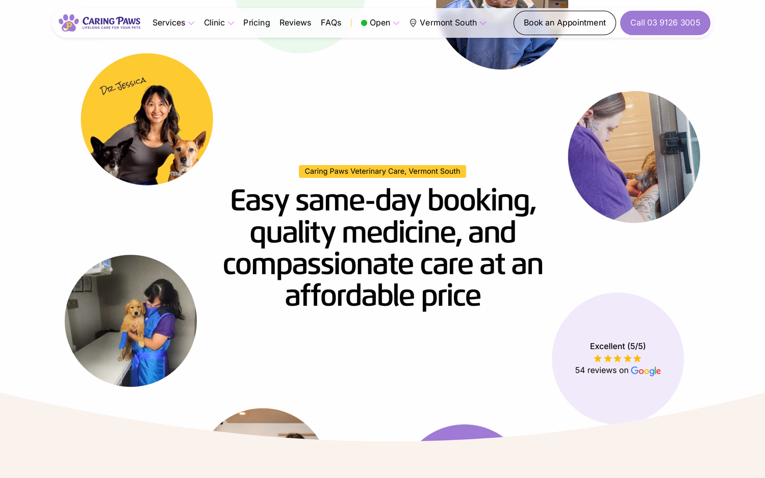 The Caring Paws website, built by For Vets