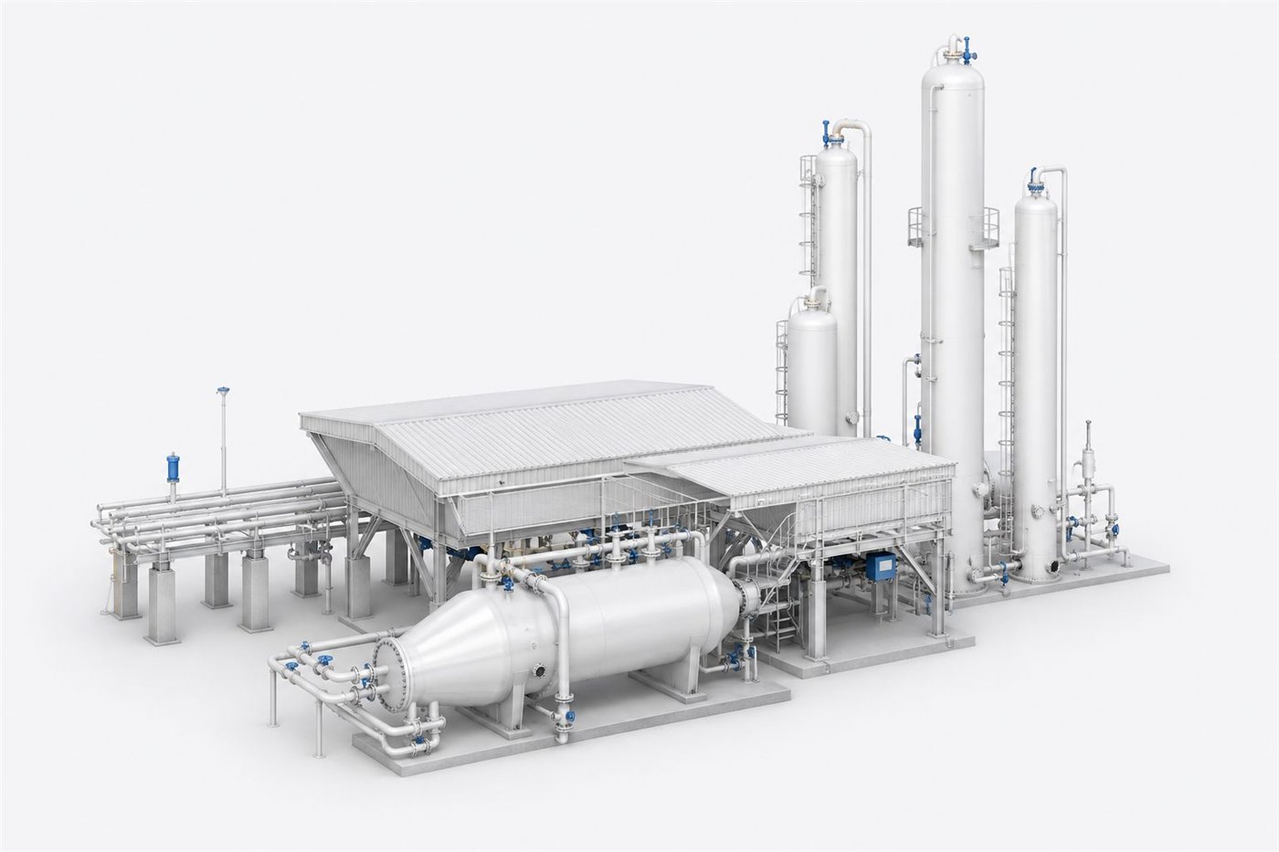 Amine gas sweetening system with contactor and regeneration columns