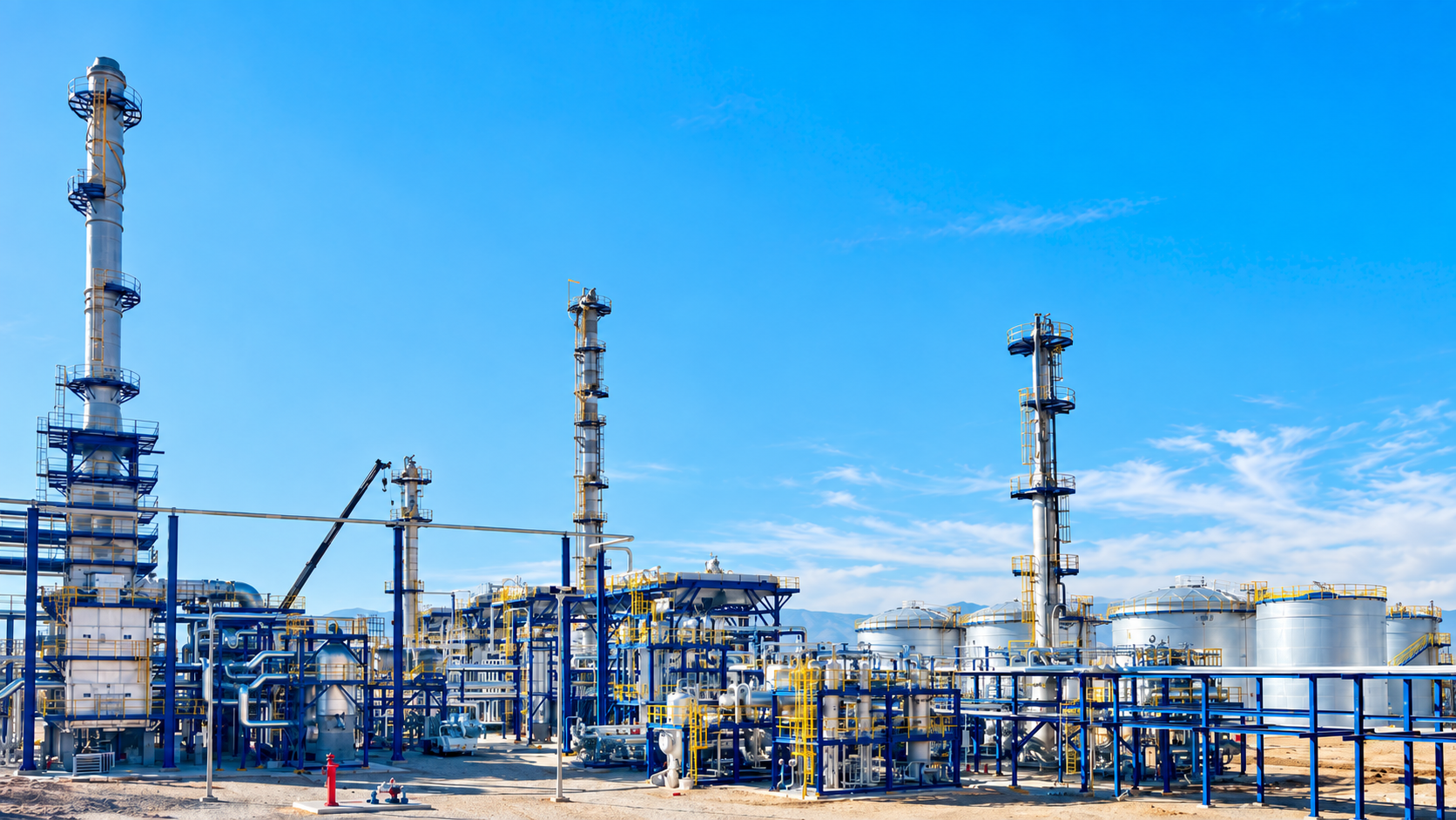 Assembled process modules in the yard at SPEC's Jebel Ali works