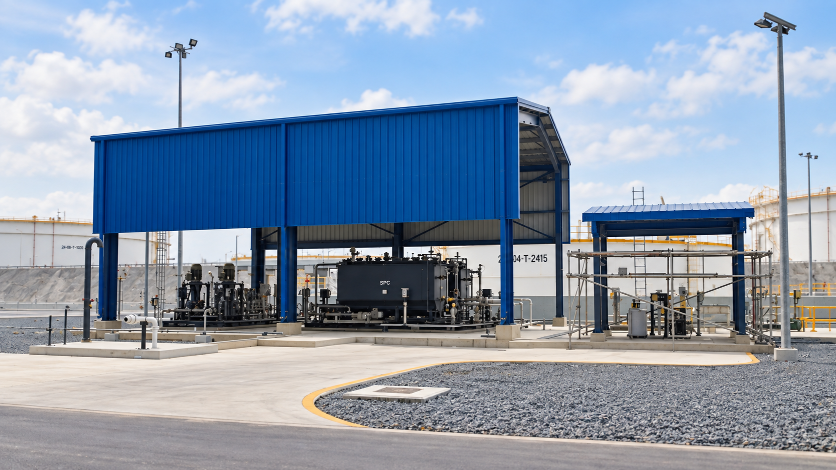 Assembled process module in the yard at SPEC's Jebel Ali facility
