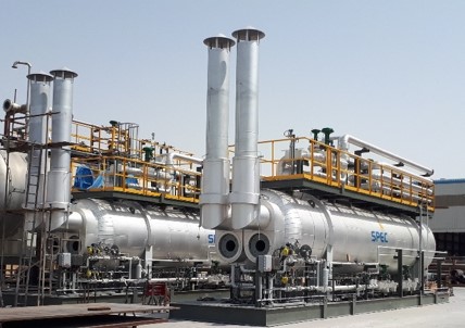 Illustrative render of an electrostatic heater treater and desalter