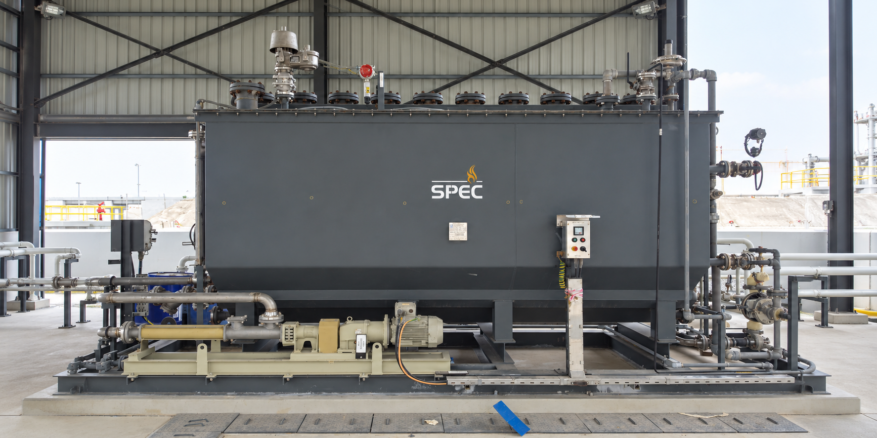 Fabricated vessels in the yard at SPEC's Jebel Ali facility