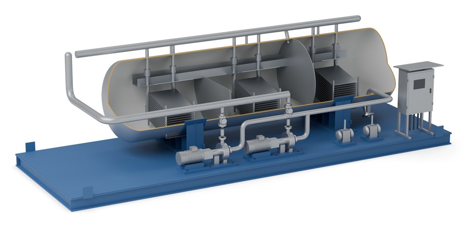 Coalescer pack equipped IGF, cutaway illustration
