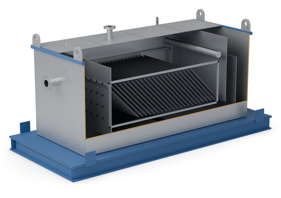 Corrugated plate interceptor, cutaway illustration