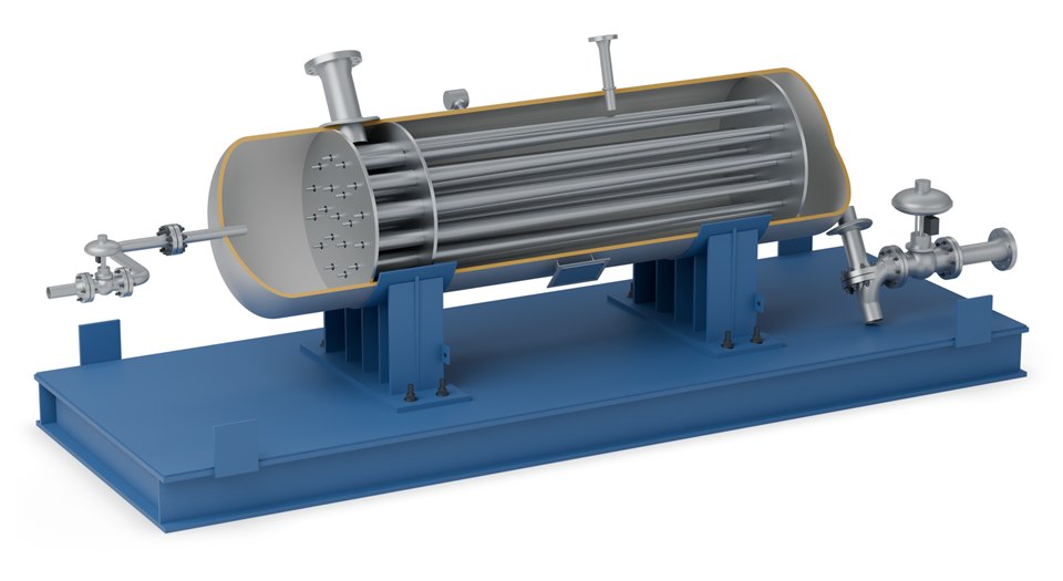 Hydrocyclone vessel with liners, cutaway illustration