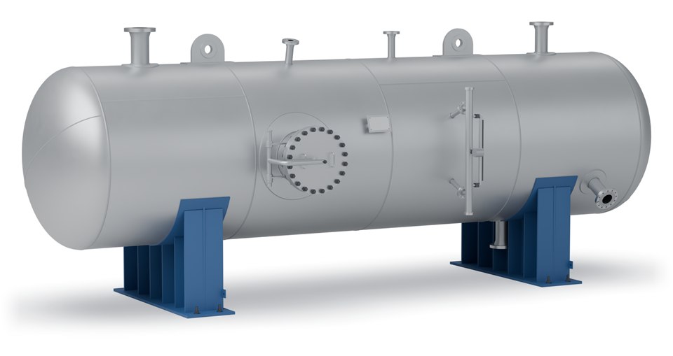 Horizontal free water knock-out vessel, illustration