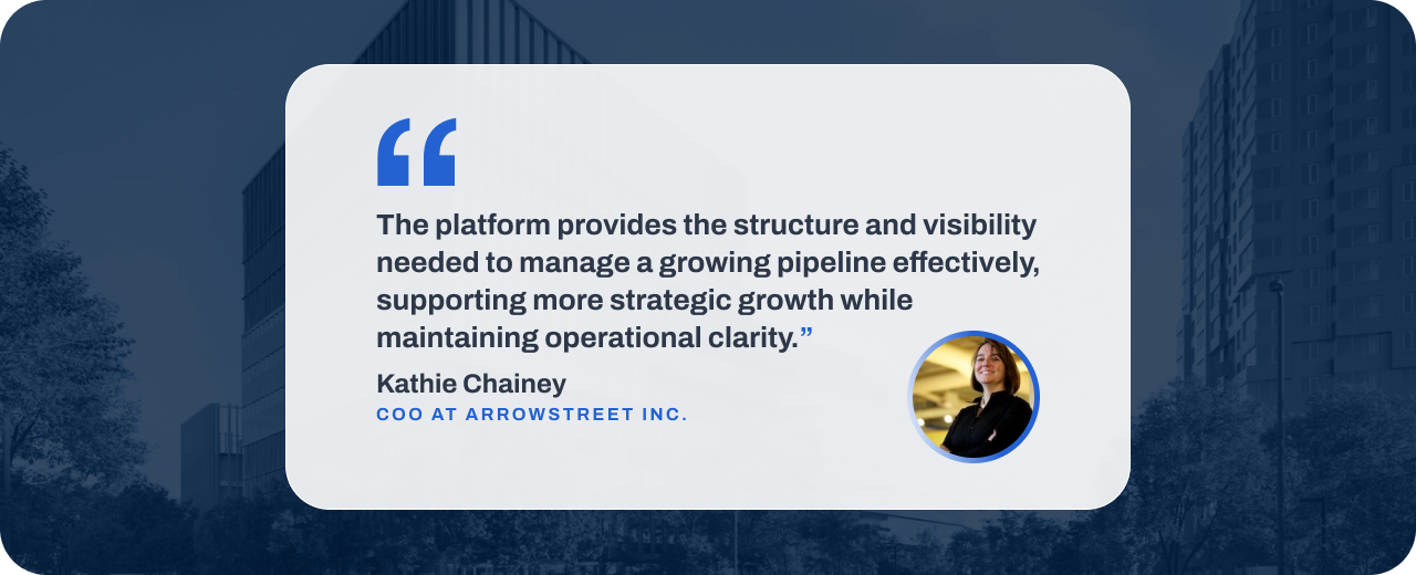 “The platform provides the structure and visibility needed to manage agrowing pipeline effectively, supporting more strategic growth whilemaintaining operational clarity.”
