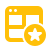 Icon of a rectangular interface window with a yellow border and a yellow circle containing a white cross, representing disabling or closing a window or feature.