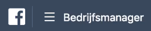 Facebook bedrijfsmanager menu