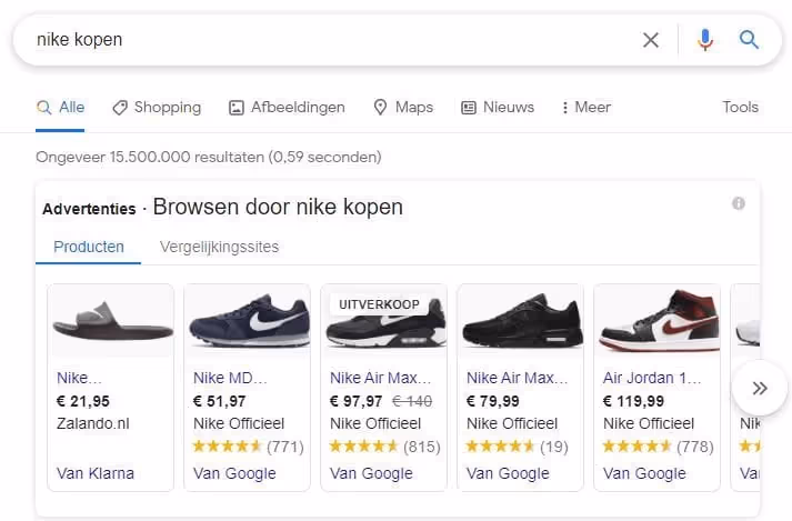 Google Shopping Advertentie