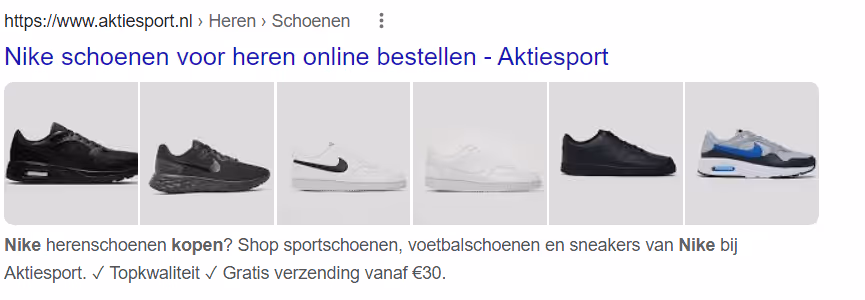 Product structured data voorbeeld schoenen