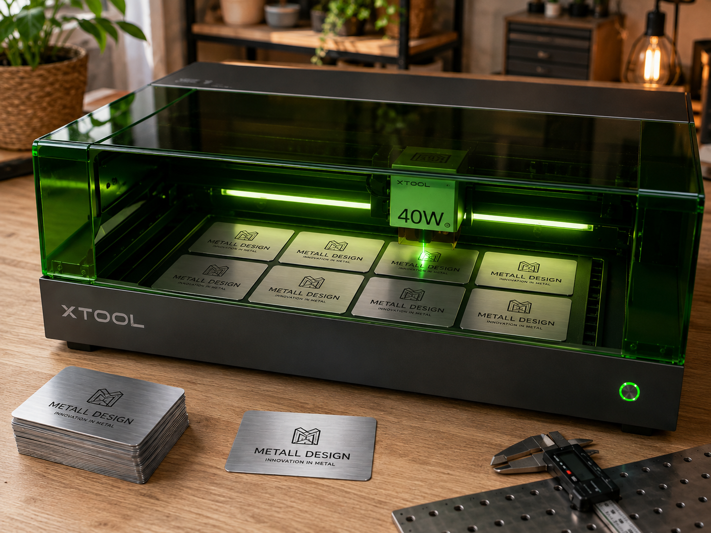 Lasergravur auf Metallplatten mit dem XTool Lasergerät