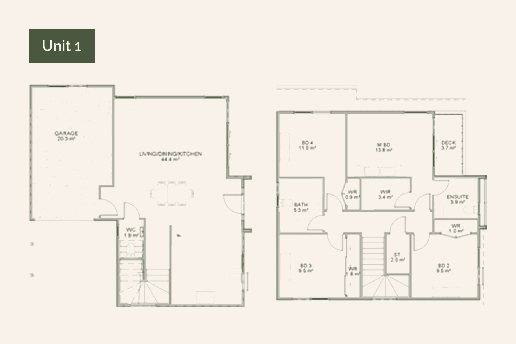 Floor plan for Unit 1, 6 Woodward Avenue