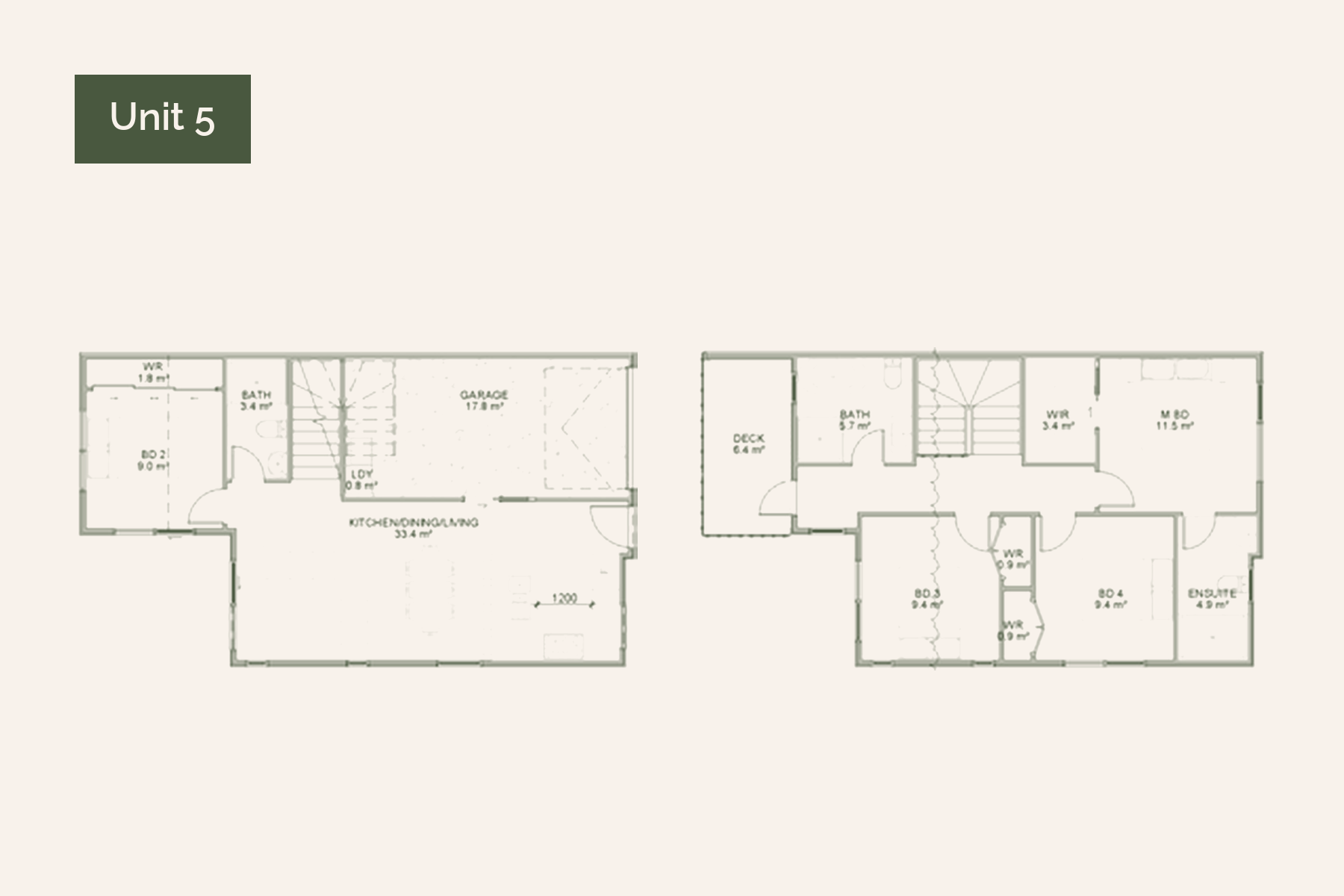 Floor plan for Unit 5, 6 Woodward Avenue