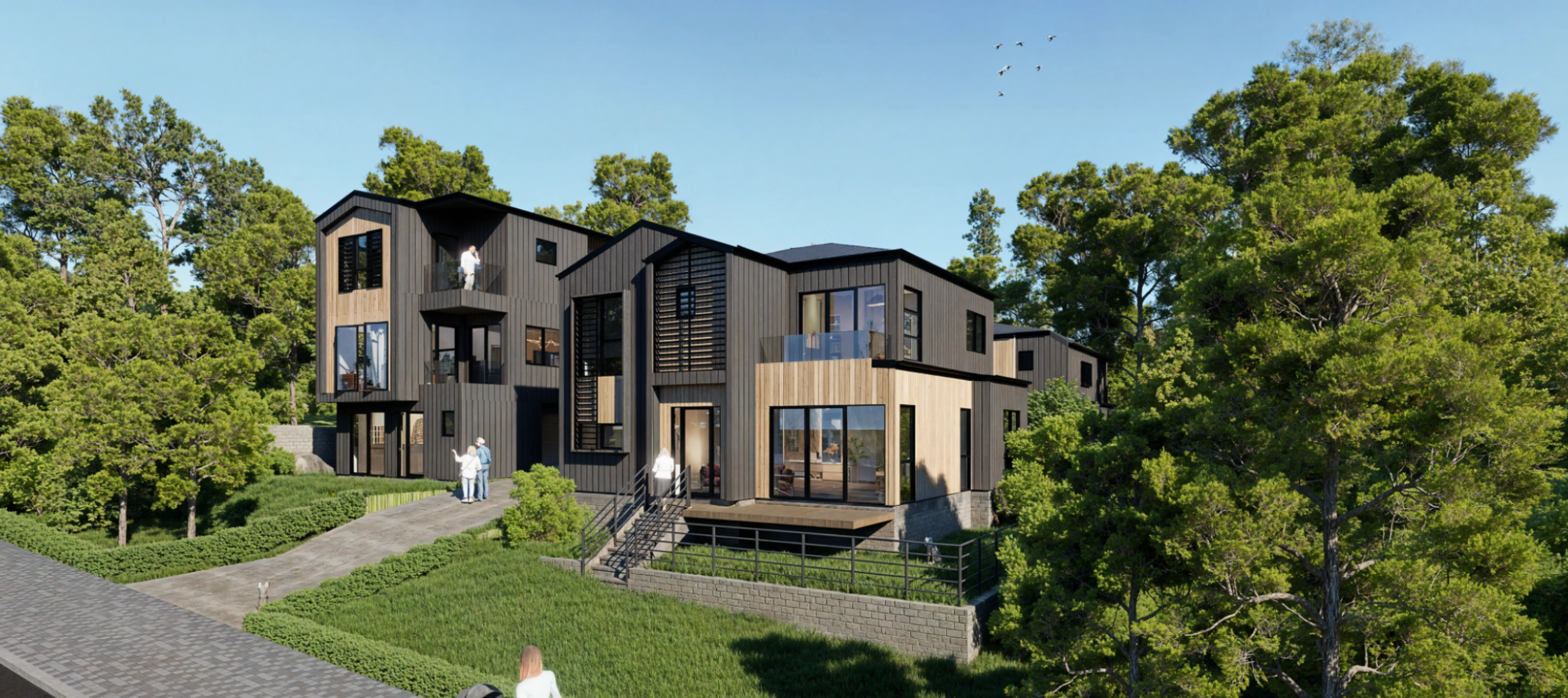 Eden Group townhouses at 6 Woodward Avenue, Māngere Bridge, completing September 2026.