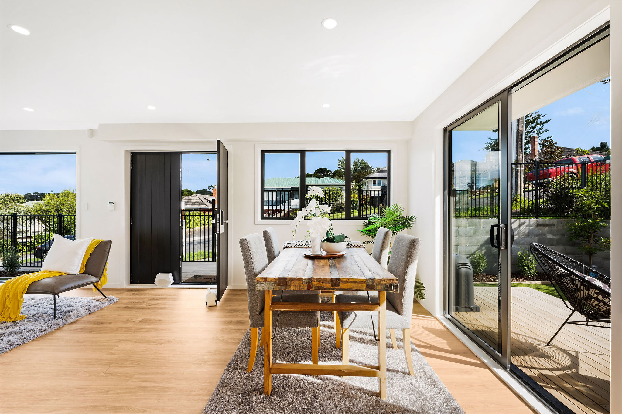 Dining area in the completed Roland Hill home in Glen Eden