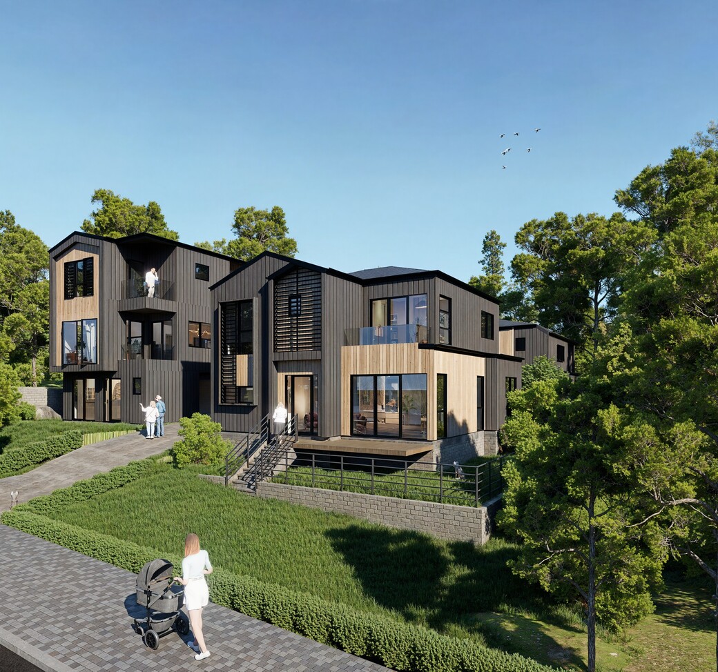Artist's impression of the homes at 6 Woodward Avenue, Māngere Bridge.