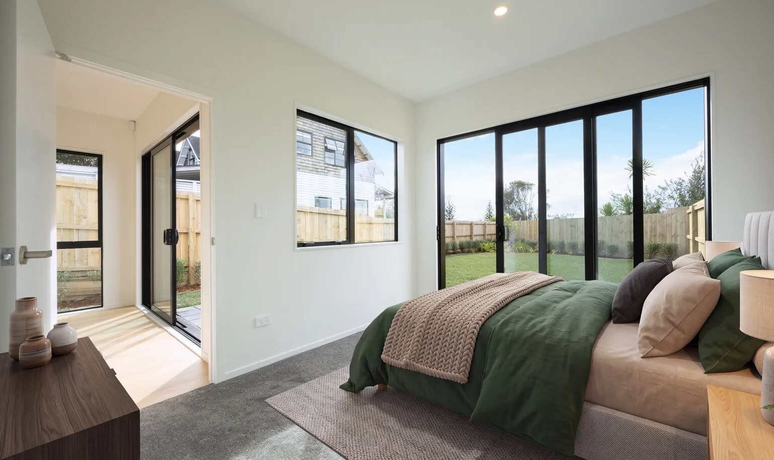 Master bedroom in an Eden Group home at 12-14 Taupo Street, Green Bay.