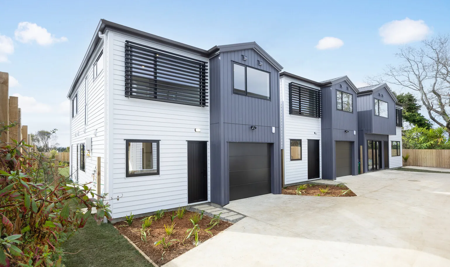 Exterior of the Eden Group homes at 12-14 Taupo Street, Green Bay.