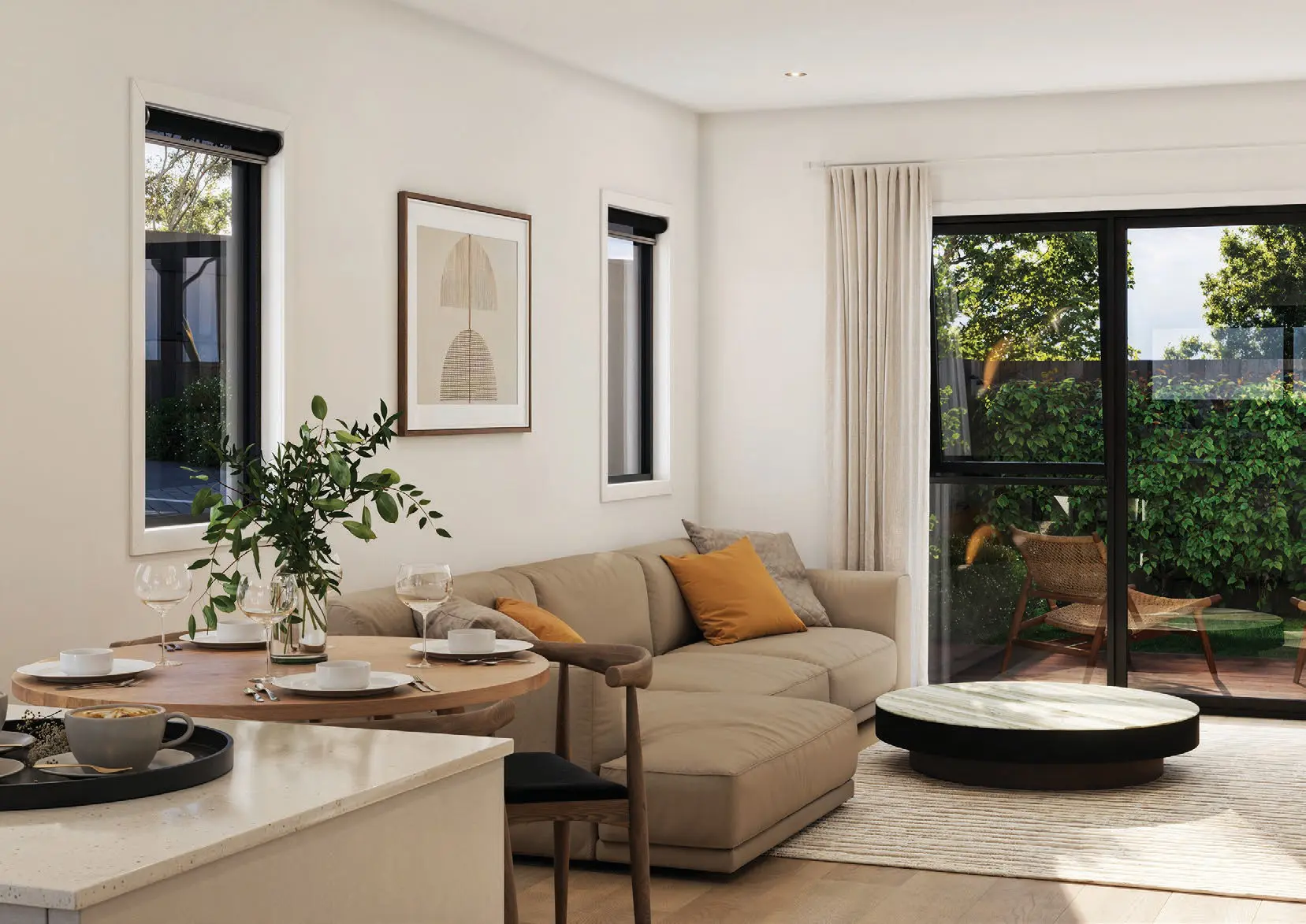 Living room in an Eden Group home at 9 Kesteven Avenue, Glendowie.