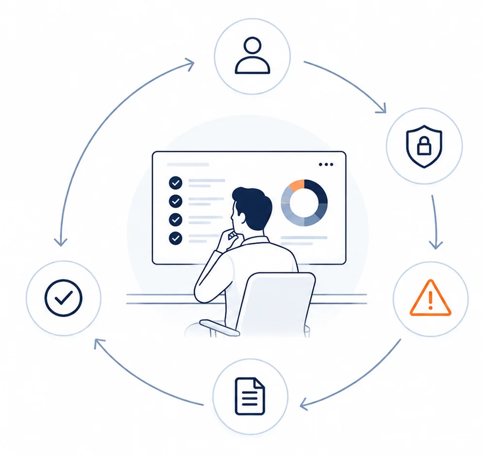 Responsible AI governance and human oversight illustration