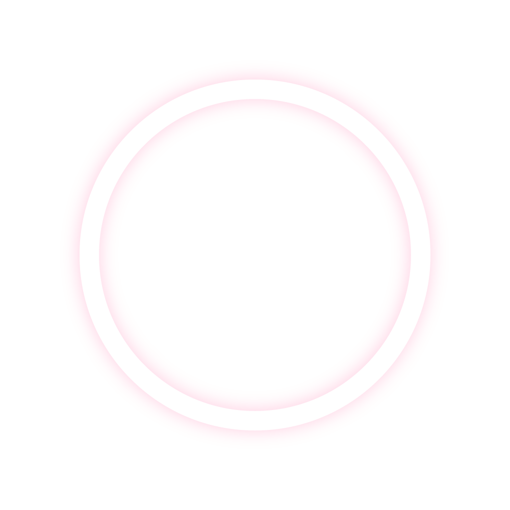 Two concentric pink circles outlined on a white background.