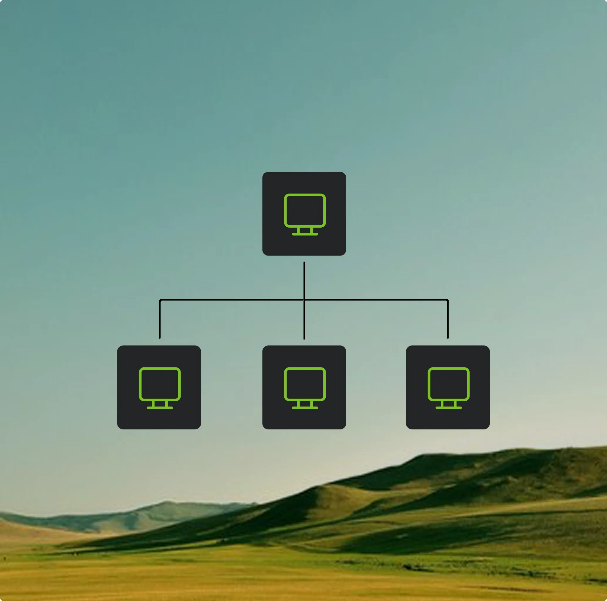 One central screen managing multiple connected screens