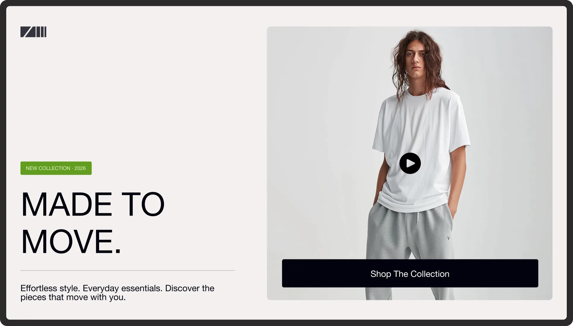 Digital signage screen showing a retail clothing promotion