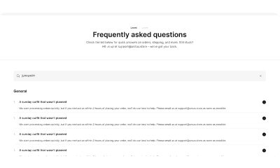 FAQ page