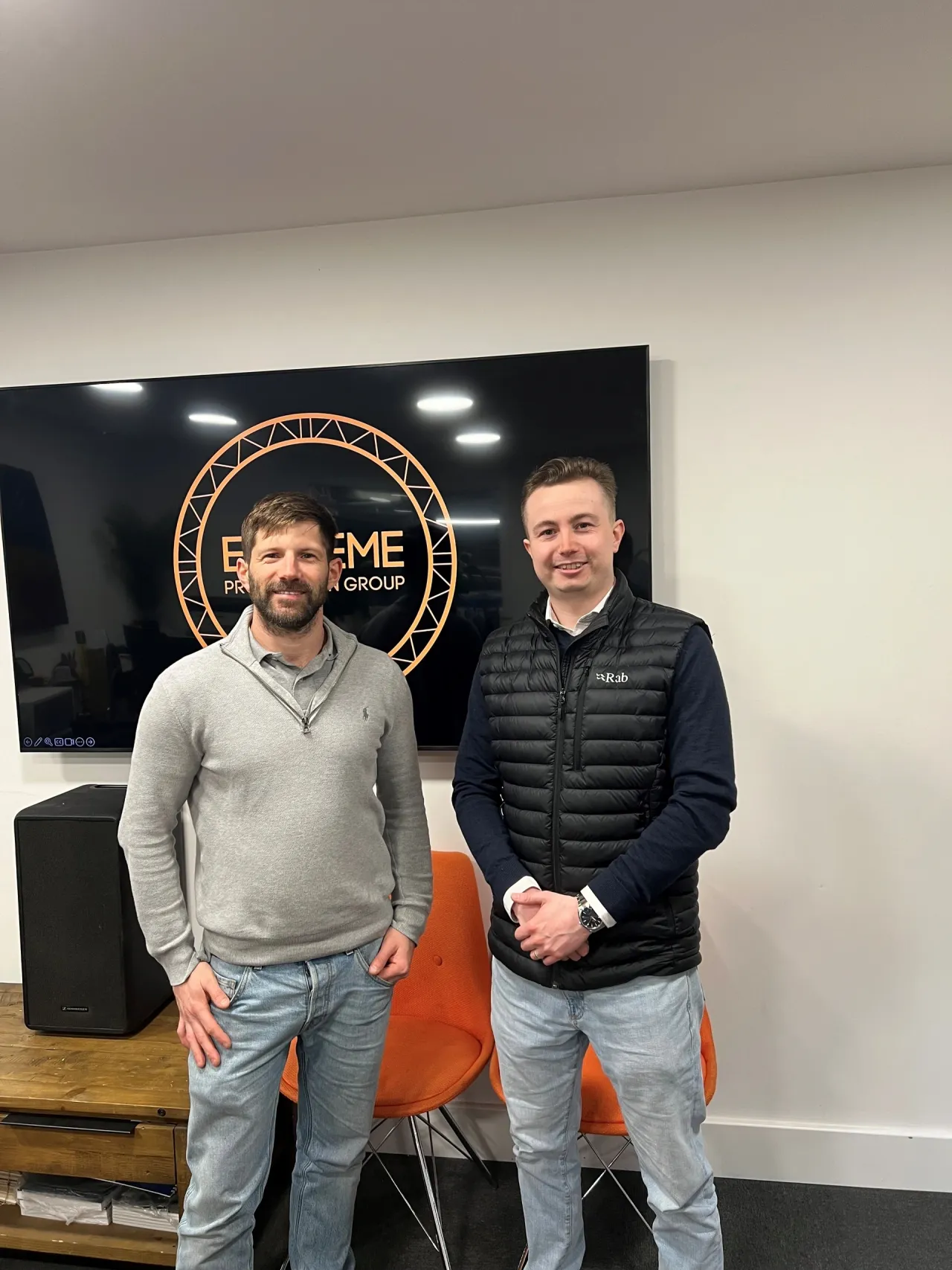 Jacob Follett meeting with a client