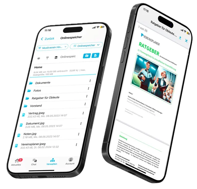 Onlinespeicher in der mobilen App