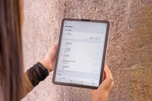Dashboard in der App auf dem Tablet