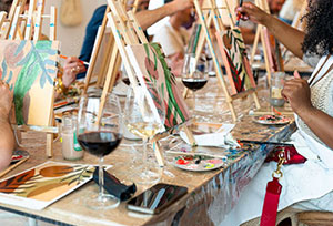 Canvas painting class at Cork & Canvas