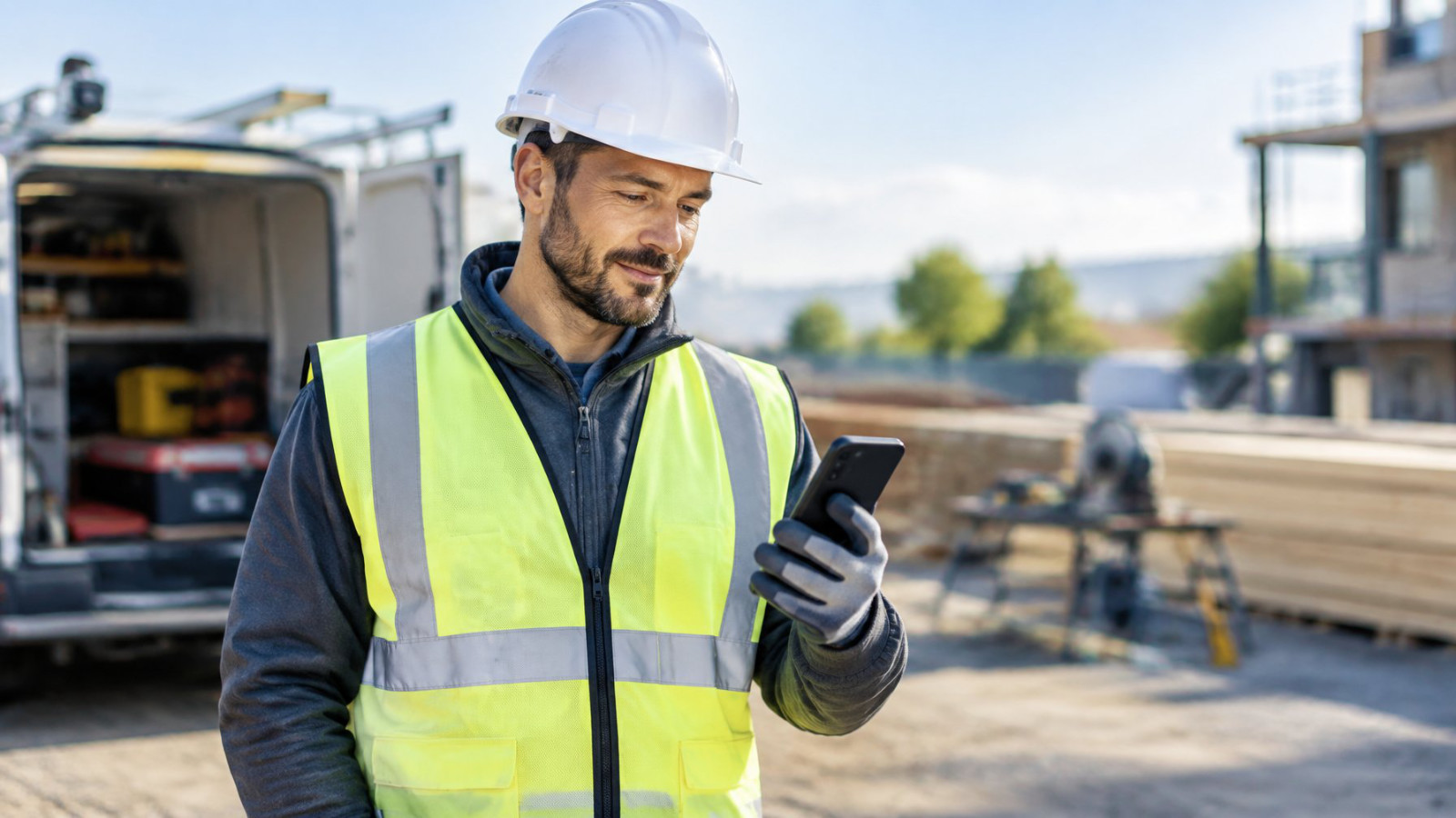Contracting business owner catching up on missed calls that were automatically answered by UseRoger