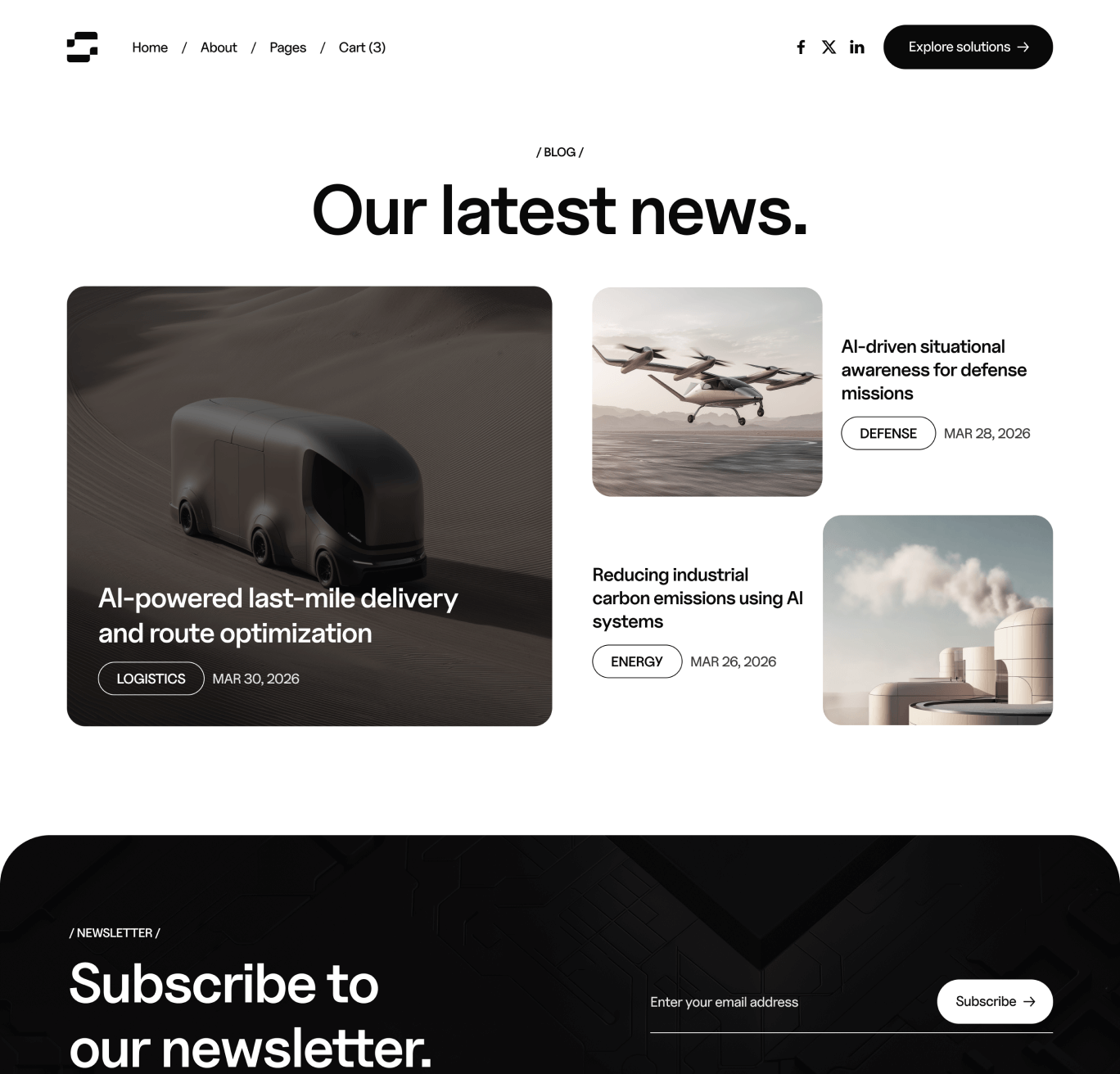 Neuralflow - Blog V3 Hero Page - AI Solutions Webflow Template | BRIX Template
