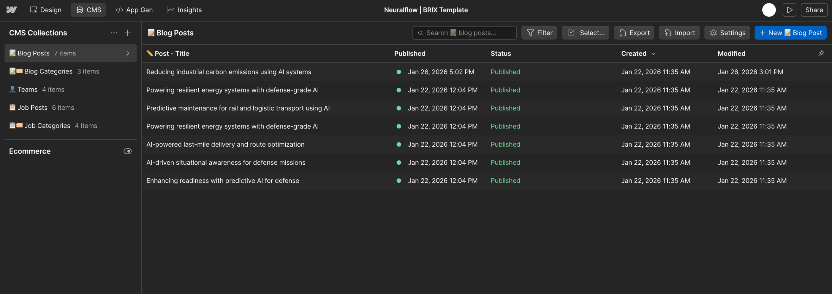 Neuralflow - CMS Collection - AI Solutions Webflow Template | BRIX Template