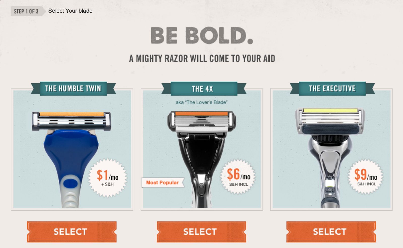Dollar Shave Club: a third pricing option makes one plan the obvious choice