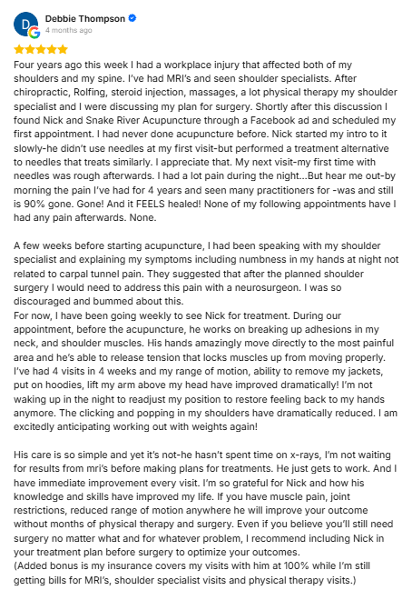 Avoid shoulder surgery, shoulder repair, Boise Idaho