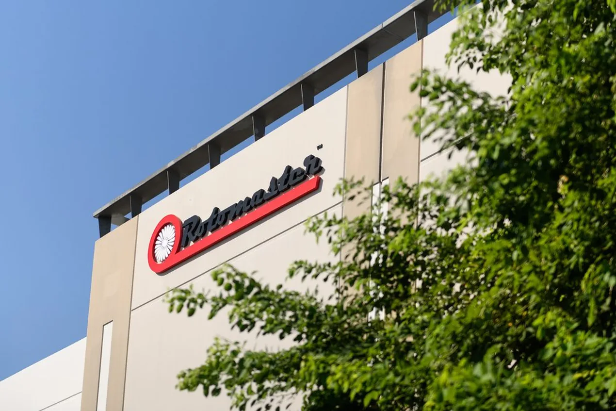 Rotomaster logo signage mounted on the exterior of a Rotomaster facility