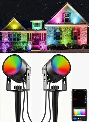 WiFi Smart Outdoor Landscape Spotlights, 2-Pack