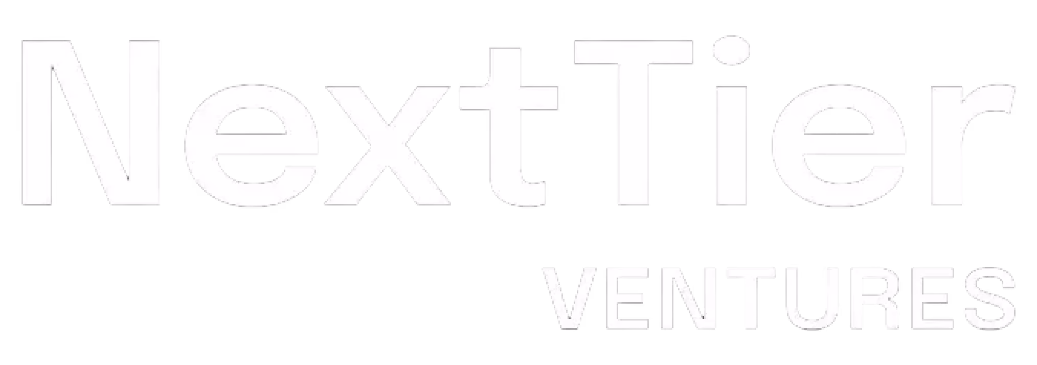 NextTier Ventures company name text logo in white on transparent background.