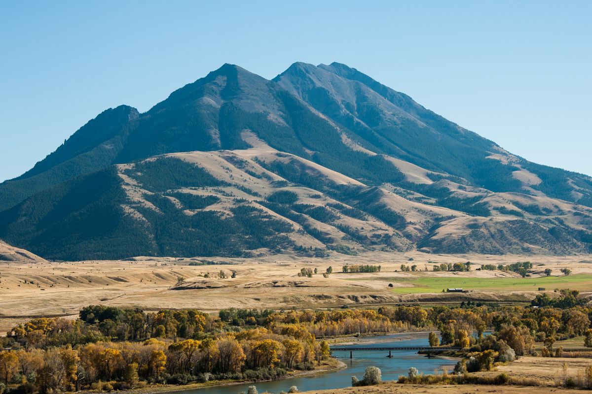 Emigrant Peak rising above Paradise Valley, Montana