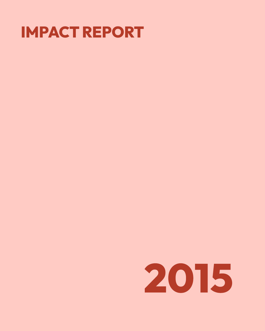 Light red background impact report cover
