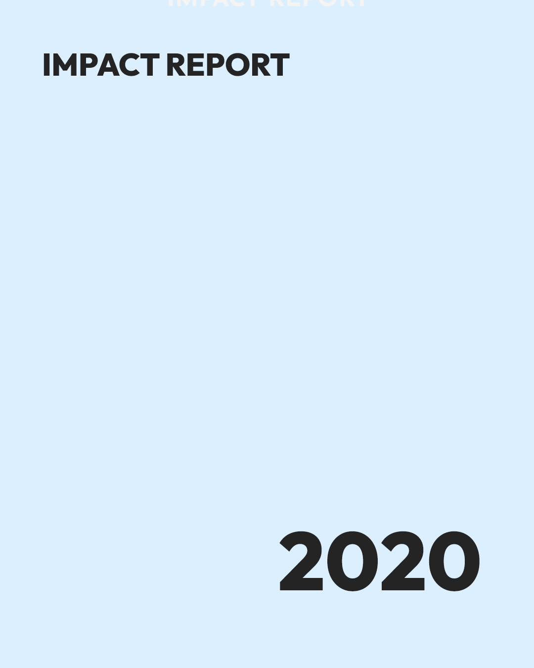Light blue cover image background for 2020 impact report