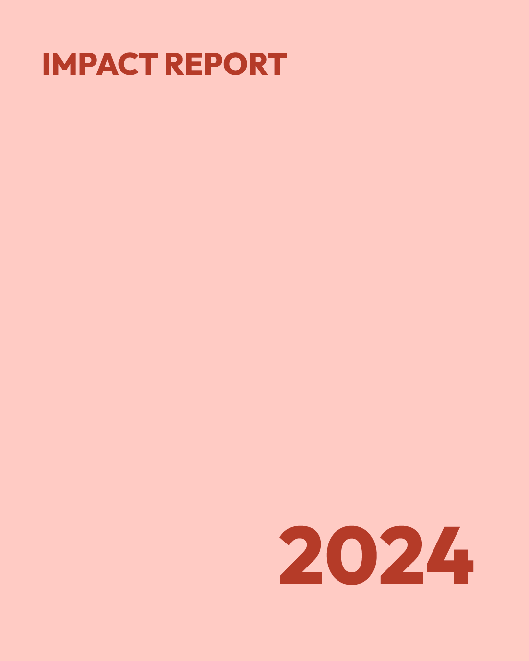 Light red background 2024 impact report cover